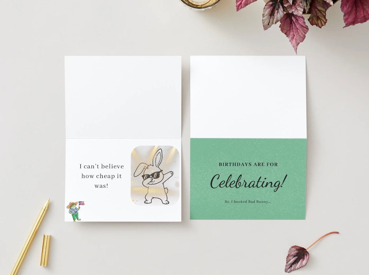 “I Booked Bad Bunny” Funny Birthday Card