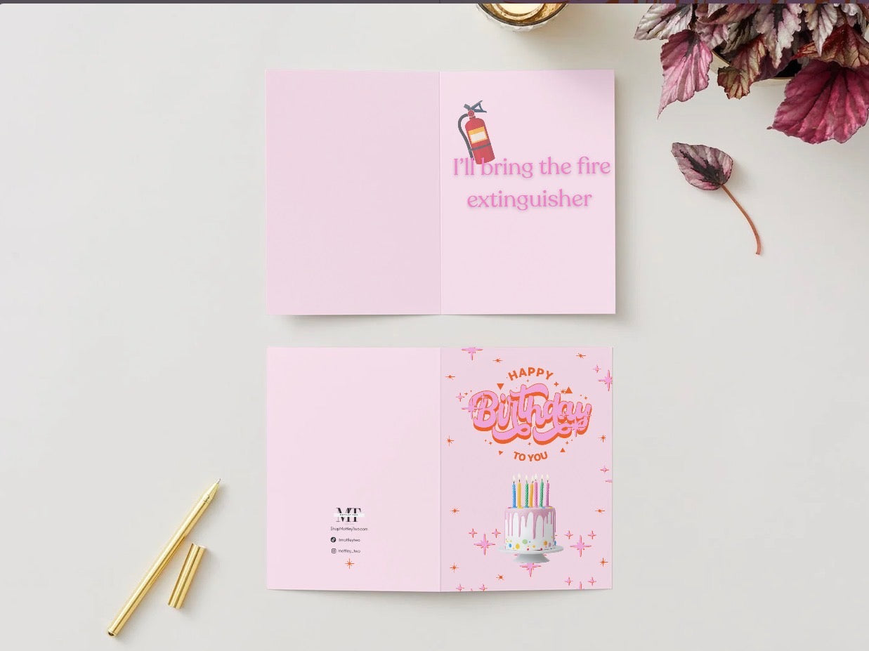 Fire Extinguisher Birthday Joke Card